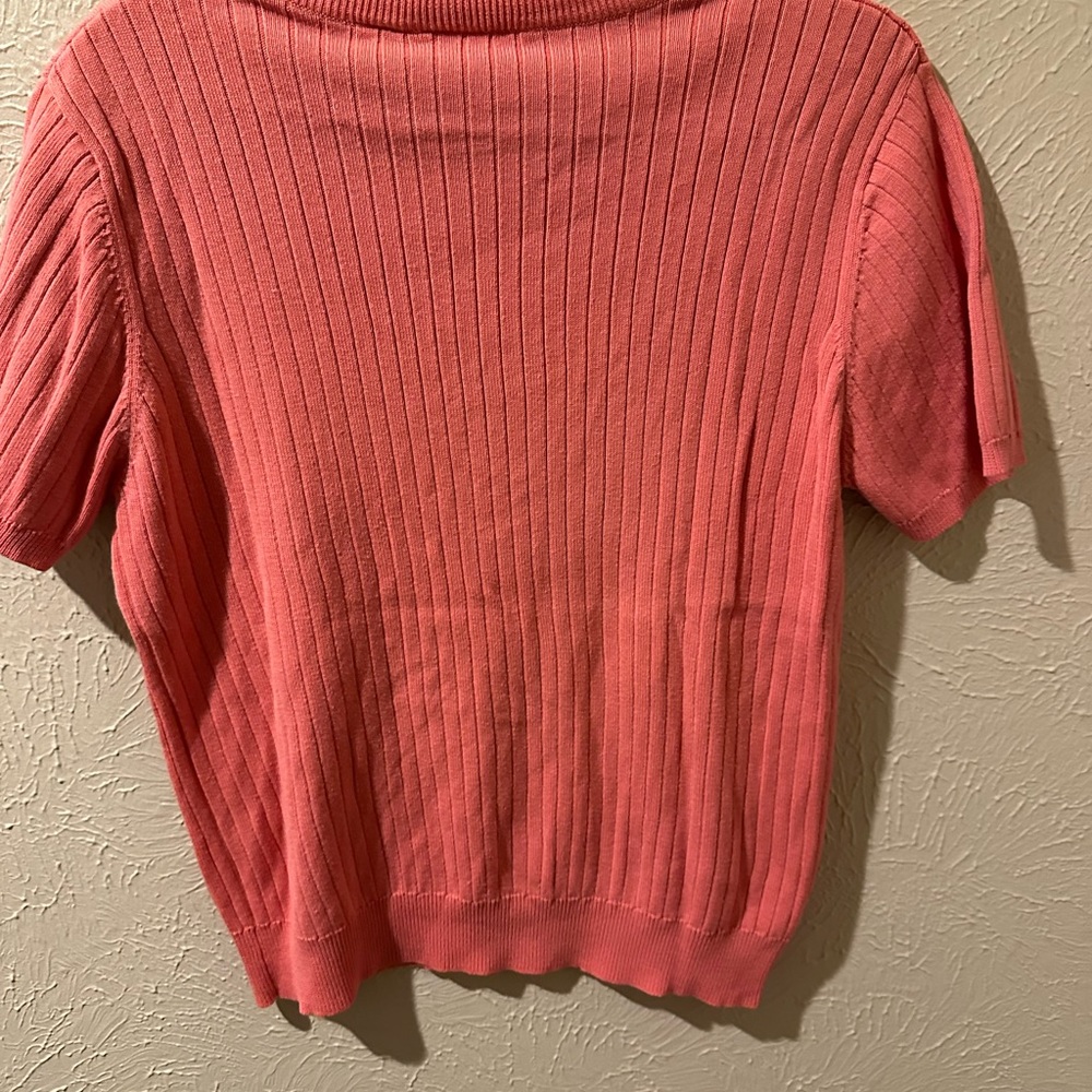 Croft & Barrow Coral Ribbed Knit Top